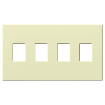 Lutron Vareo Architectural Wallplate - 4 Gang - Dimmer Only - Almond