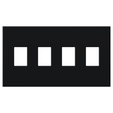Lutron Vareo Architectural Wallplate - 4 Gang - Dimmer Only - Black