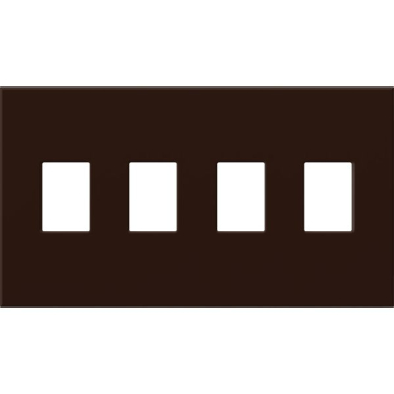 Lutron Vareo Architectural Wallplate - 4 Gang - Dimmer Only - Brown