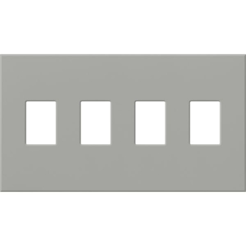 Lutron Vareo Architectural Wallplate - 4 Gang - Dimmer Only - Gray