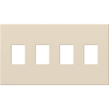Lutron Vareo Architectural Wallplate - 4 Gang - Dimmer Only - Light Almond