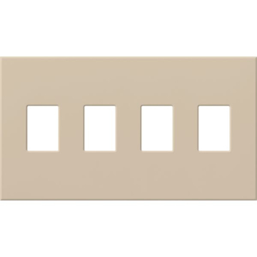 Lutron Vareo Architectural Wallplate - 4 Gang - Dimmer Only - Taupe