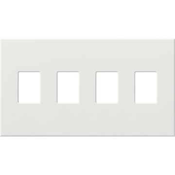 Lutron Vareo Architectural Wallplate - 4 Gang - Dimmer Only - White