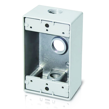 Westgate One-Gang Weatherproof Box - 1/2" Trade Size - 3 Outlet Holes - White