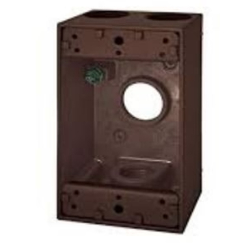 Westgate One-Gang Weatherproof Box - 1/2" Trade Size - 4 Outlet Holes - Bronze