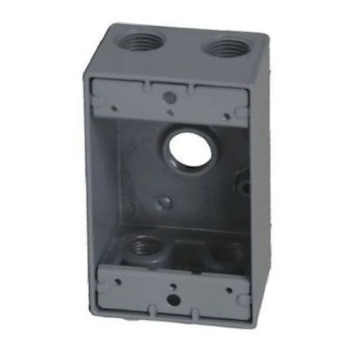 Westgate One-Gang Weatherproof Box - 1/2" Trade Size - 5 Outlet Holes