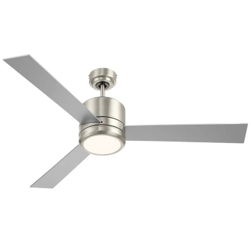 Westgate WFL 52" 3-Blade LED Ceiling Fan - Reversible Blades - 19W - 3000K - 1,600 Lumens - 120V - Brushed Nickel / Rosewood / Silver
