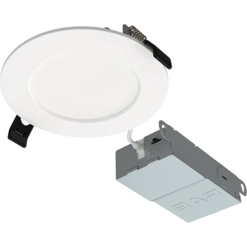 RAB WFR34 4" LED Wafer Downlight - Smooth Reflector - CCT Selectable - 120V - White - 12 Pack