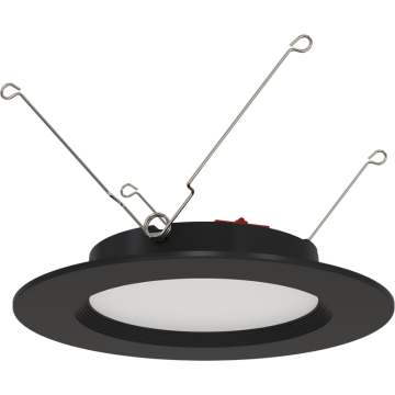 RAB 6" Wafer Retrofit LED Downlight - 1,100 Lumens - 11W - CCT Selectable - Baffle - 120V - Black
