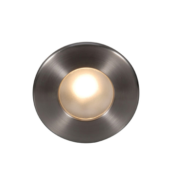 WAC Lighting LED Full Round Indoor / Outdoor Step and Wall Light - 115 Lumens - 3.8W - 3000K - 120V - Brushed Nickel