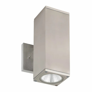 Westgate WMCS LED Square Cylinder - Wall Mount - Up/Down Light - 24W - CCT Selectable - 1,920 Lumens - 120V - Brushed Nickel