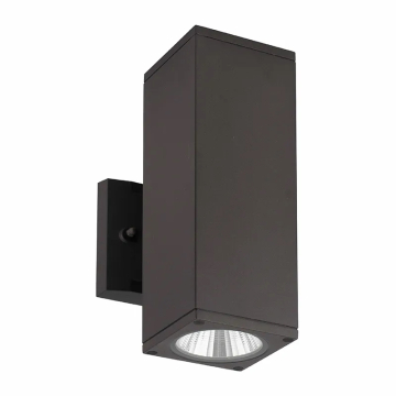 Westgate WMCS LED Square Cylinder - Wall Mount - Up/Down Light - 24W - CCT Selectable - 1,920 Lumens - 120V - Bronze