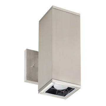 Westgate WMCS5 5" LED Square Cylinder - Wall Mount - Up/Down Light - 40W - CCT Selectable - 3,200 Lumens - 120-277V - Brushed Nickel
