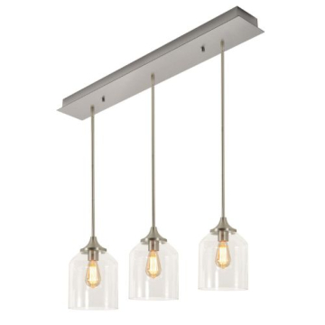 AFX William 3-Light Linear Pendant - 120V - Satin Nickel