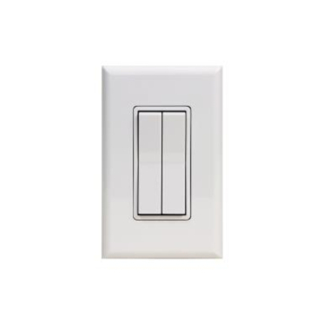 MaxLite Wireless Self-Powered Double Rocker Wall Switch - White