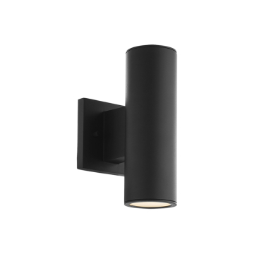 WAC Lighting Cylinder LED Double Outdoor Wall Sconce - 1,510 Lumens - 20W - CCT Selectable - 120V - Black
