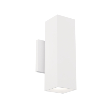 WAC Lighting Cubix LED Double Outdoor Wall Sconce - 1,440 Lumens - 16W - CCT Selectable - 120V - White