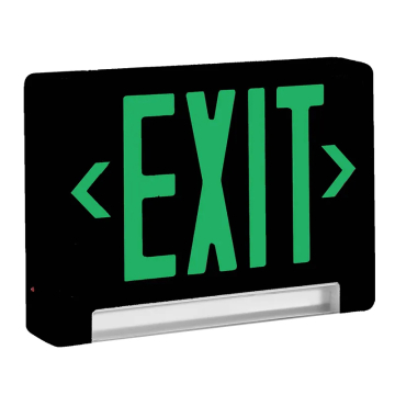 Westgate XIT LED Exit Emergency Combo - Green Letters - Black Trim - Battery Backup - 120-277V