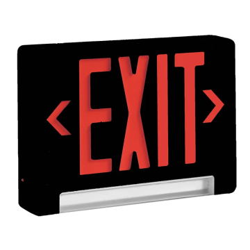 Westgate XIT LED Exit Emergency Combo - Red Letters - Black Trim - Battery Backup - 120-277V