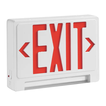Westgate XIT LED Exit Emergency Combo - Red Letters - White Trim - Battery Backup - 120-277V