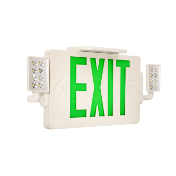 Westgate XTSL LED Slim Exit Emergency Combo - Green Letters - White Trim - Battery Backup - 120-277V