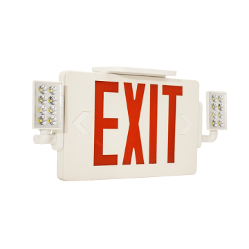 Westgate XTSL LED Slim Exit Emergency Combo - Red Letters - White Trim - Battery Backup - 120-277V