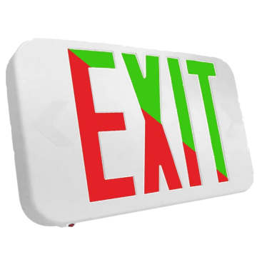 Westgate XTU LED Slim Exit Sign - Red/Green Letters - White Trim - 120V