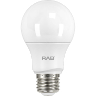 RAB 15W LED A19 Lamp - Dimmable - 3000K - 1,600 Lumens - 120V
