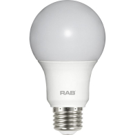 RAB 9W LED A19 Lamp - 3000K - 800 Lumens - 120V
