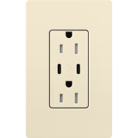 Lutron Claro 15A Tamper-Resistant USB Type C Duplex Receptacle - Almond