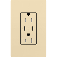 Lutron Claro 15A Tamper-Resistant USB Type C Duplex Receptacle - Ivory