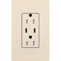 Lutron Claro 15A Tamper-Resistant USB Type C Duplex Receptacle - Light Almond