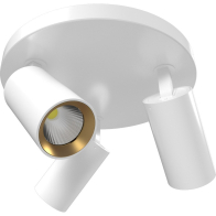 RAB COLUMN LED Track Light - Three-Head - 1,698 Lumens - 18W - CCT Selectable - Round Ceiling Mount - 120V