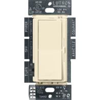 Lutron Diva LED+ Dimmer - Single Pole / 3-Way - 150W Max - Almond