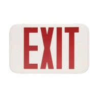MaxLite LED Thin Exit Sign - Red Letters - Battery Backup - White