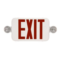 MaxLite LED Thin Exit Emergency Combo - Red Letters - Battery Backup - White