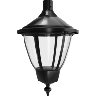 RAB Heritage Round Decorative LED Lantern - 15,174 Max Lumens - 60 | 80 | 100 | 120W - Type III/Type V Selectable Optics - Microwave Sensor - Pendant Mount - 120-277V - Black