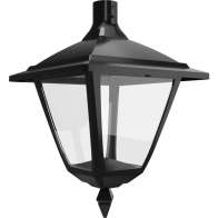 RAB Heritage Square Decorative LED Lantern - 15,401 Max Lumens - 60 | 80 | 100 | 120W - Type III/Type V Selectable Optics - Microwave Sensor - Pendant Mount - 120-277V - Black