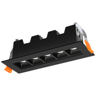 Lotus 5-Light Linear Recessed LED Downlight - 45º Beam Angle - 11W - CCT Selectable - 120V - Black