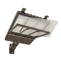 Keystone XFit OpticSwap LED Area Light - 39,960 Max Lumens - 185 | 210 | 290W - CCT Selectable - Type III|V - Universal Slipfitter - 120-277V - Bronze