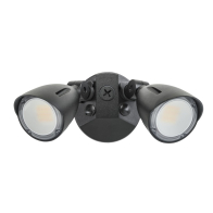 Keystone LED Dual Head Security Light - 2,480 Max Lumens - 10 | 15 | 20W - CCT Selectable - 120-277V - Black