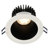 Lotus 4" Round Deep Regressed LED Downlight - 15W - Black Reflector - White Trim - 3000K - 1,430 Lumens - 120V
