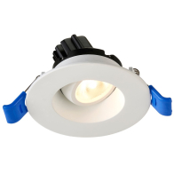 Lotus 2" Round Regressed Gimbal LED Downlight - High Output - 5.5W - 3000K - 490 Lumens - 120V - White