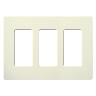 Lutron Claro Screwless Designer Wallplate - 3 Gang - Biscuit