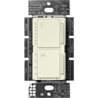 Lutron Maestro Dual LED+ Dimmer and Fan Control - Single Pole - Biscuit