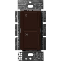 Lutron Maestro Dual LED+ Dimmer and Fan Control - Single Pole - Brown