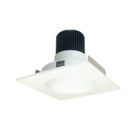 Nora Lighting 4" Iolite LED Downlight - Square Deep Reflector w/ Round Aperture - 1000 Lumens - 2700K - Matte Powder White