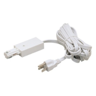 Nora Lighting One-Circuit Track System Live End Feed w/ Cord and Plug - White