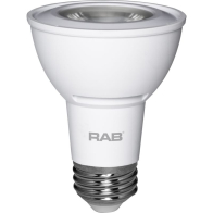 RAB 7W LED PAR20 - Dimmable - 40º Beam Angle - 5000K - 550 Lumens - 120V