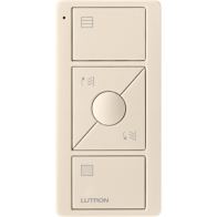 Lutron Original 3-Button Pico Smart Remote with Raise/Lower and Preset - Tilt Blind Icons - Light Almond